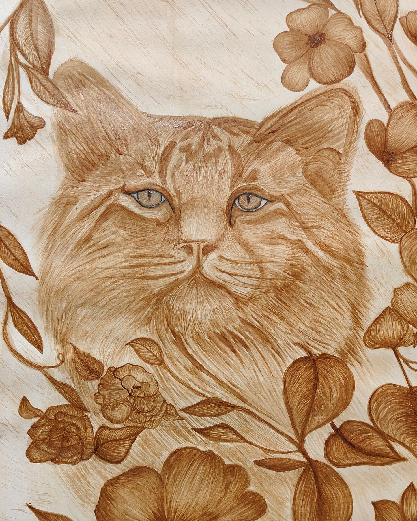 Coffee Painting - Print of original - Canvas Roll - 12x14 Inches