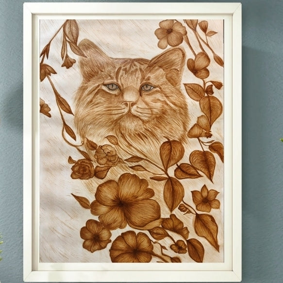 Coffee Painting - Print of original - Canvas Roll - 12x14 Inches