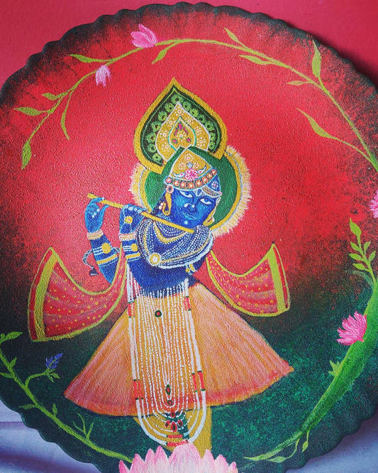 Melodies of Devotion: Pichwai Plate Sold🔴