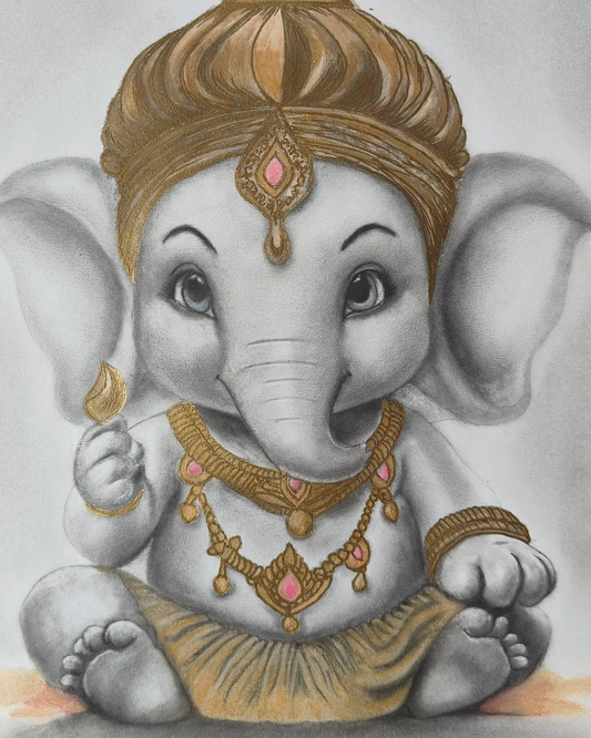 Cute Ganesha - Sold🔴 Prints Available