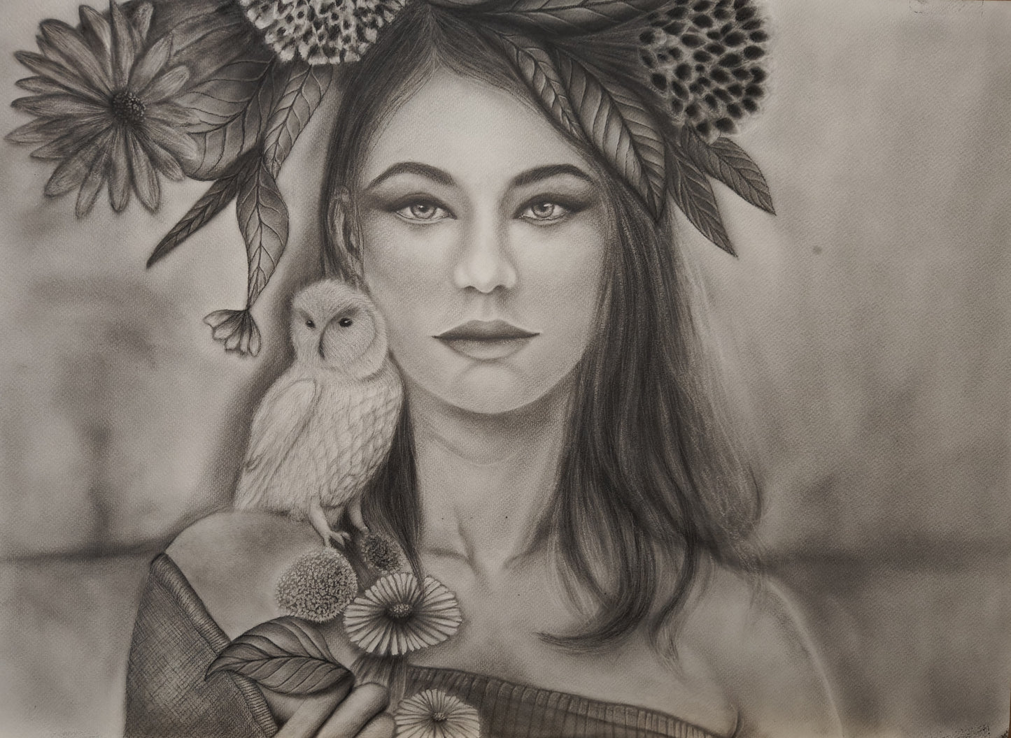 Flourish & Feather : Print of original - Canvas Roll - 12x14 Inches