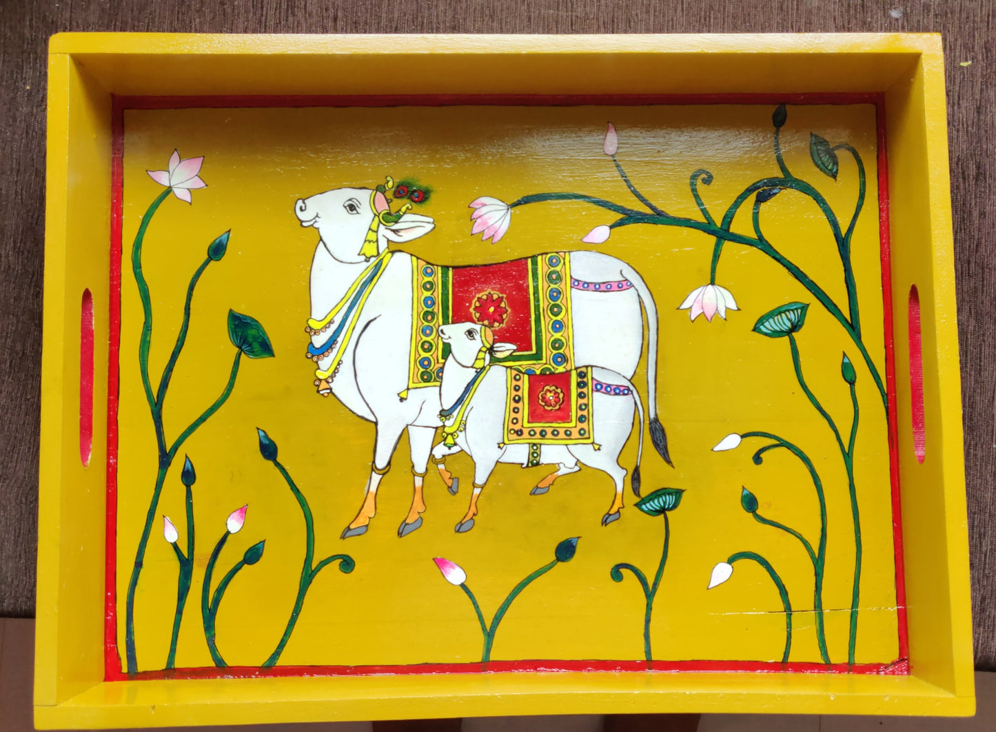 Pichwai Wood Tray Sold🔴
