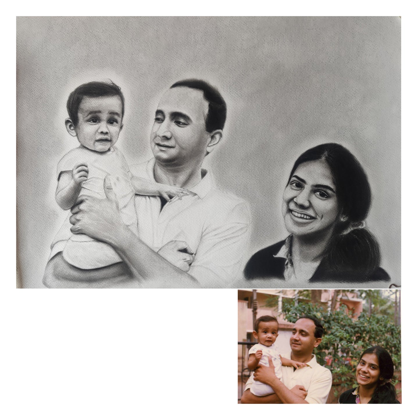 Realistic Charcoal Portraits - Pets, Kids, Family Portraits