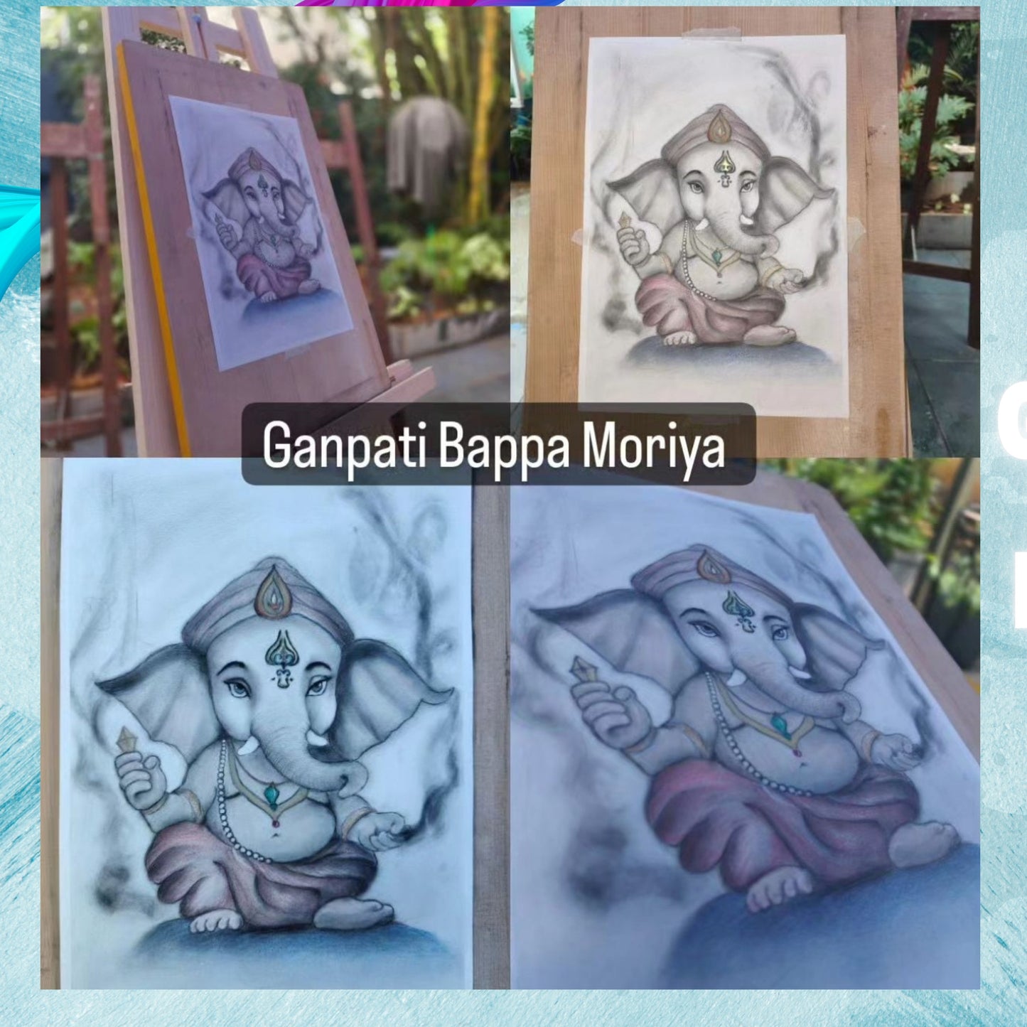 Lord Ganesh : Charcoal - Sold🔴