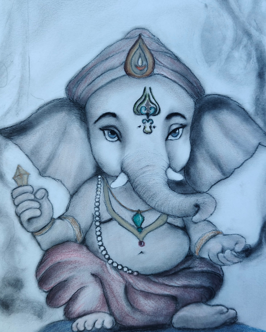 Lord Ganesh : Charcoal - Sold🔴